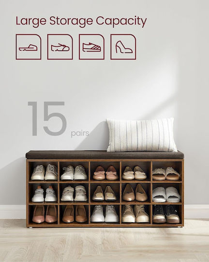 Mobilier Hol cu Pantofar și Bancă Rustic Brown 105x30x48cm