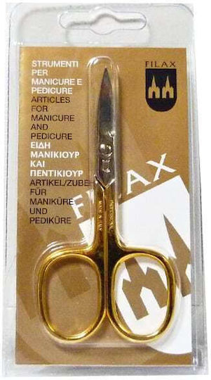 Filax Gold Nail Scissors with Curved Tip 1 Pieces