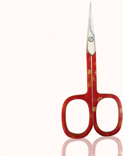 Beauty Spring Nail Scissors Nickel with Straight Tip Cuticles Red Red 75942 1 Pieces