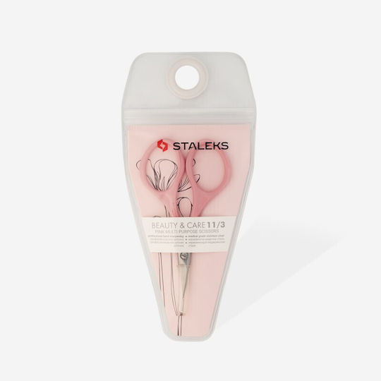 Staleks Staleks Nail Scissors Stainless with Curved Tip Pink 1 Piece