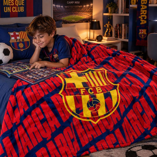 F.C. Barcelona Kinderdecke Marineblau 200x150cm