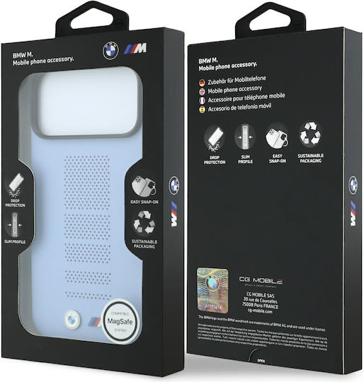 Bmw M Albastru Perfo Metal Logo Magsafe Husă Apple iPhone 18 Pro 17 Albastră