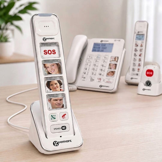 Geemarc Extra Handset Geemarc Amplidect 295 4 Photo Keys Sos Button White