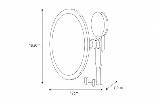 Orion Makeup Wall Mirror 17x17cm White