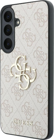 Guess Husă din piele cu logo metalic 4G Samsung Galaxy S26 FE Roz