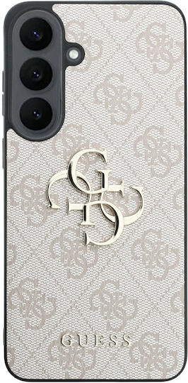 Guess Husă din piele cu logo metalic 4G Samsung Galaxy S26 FE Roz