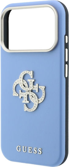 Guess Guess Smooth + & Big Strass Logo Калъф Apple iPhone 18 Pro Max 17 Син