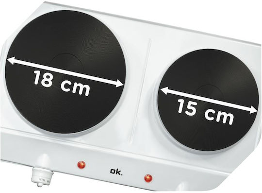 OK. Countertop Burner Enamel Double White