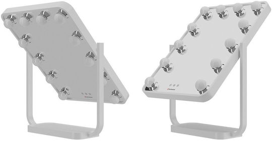 Humanas Makeup Mirror Tabletop with Light 11x11cm White