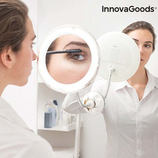 Oglindă de machiaj cu braț flexibil și ventuză Innovagoods V0101221 Alb Ø20cm