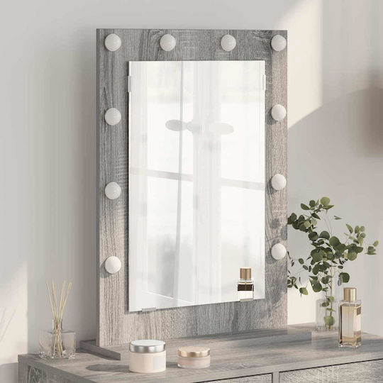 vidaXL Schminkspiegel Wand mit Licht 18x18cm Gray