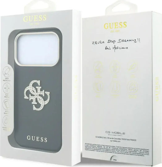 Guess Glatt & Groß Strass Logo Hülle Für iPhone 18 Pro / 17 Pro Schwarz