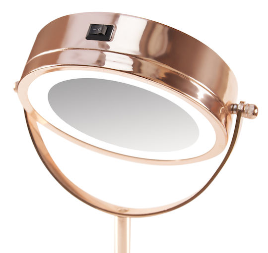 Rio Tisch-Schminkspiegel mit Licht 5 × 5 cm, Rosa