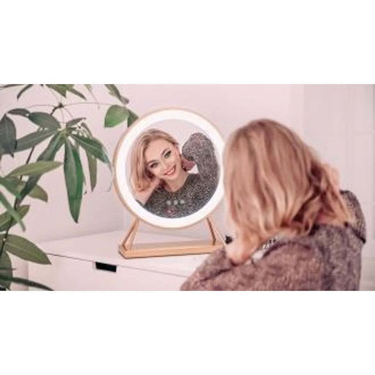 Humanas Tabletop Makeup Mirror with Light 40x40cm Gold