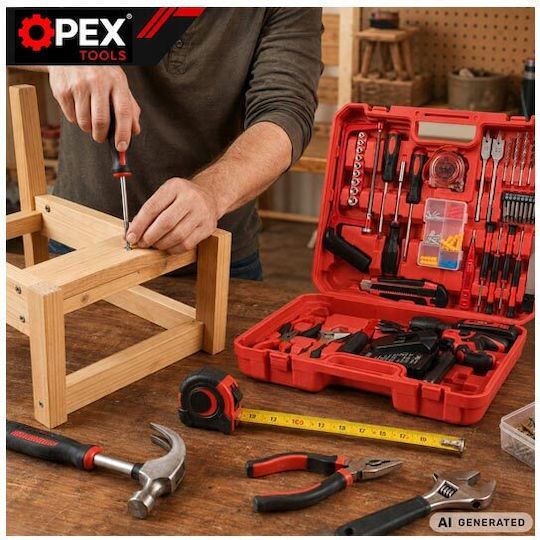 Opex Tools Комплект Куфарче За Инструменти Ударен Акумулаторен Дрелка-Винтоверт 21V 2x1.5Ah