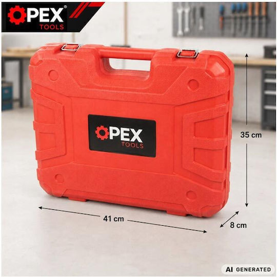 Opex Tools Комплект Куфарче За Инструменти Ударен Акумулаторен Дрелка-Винтоверт 21V 2x1.5Ah