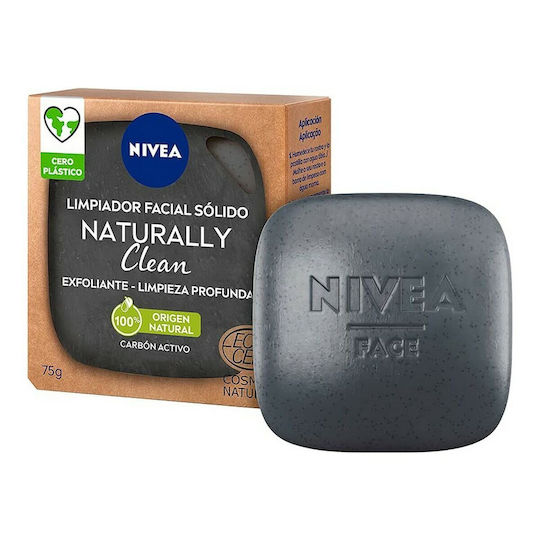 Nivea Naturally Clean Σαπούνι για Scrub Προσώπου 75gr