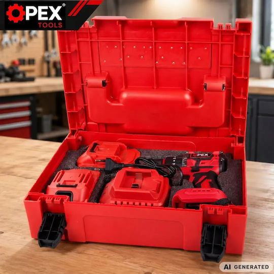 Opex Tools OPX28037 Акумулаторен Двигател за Бормашина Brushless 21V 2x3Ah