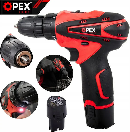 Opex Tools OPX28032 Δραπανοκατσάβιδο Μπαταρίας Brushless 12V 2x2Ah
