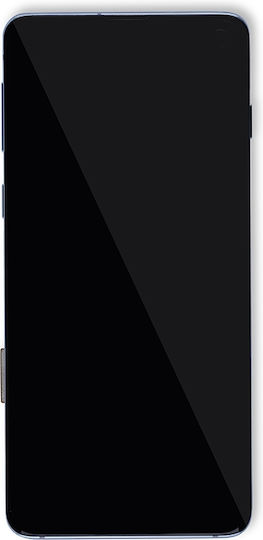 Oled Ersatzbildschirm mit Rahmen Samsung Galaxy S10 Service Pack Prisma Blau