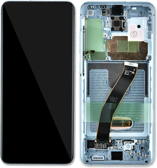 OLED Асембли Рамка Samsung Galaxy S20 5g Non-verizon 5g Uw Рамка Aftermarket Plus Облачно Син