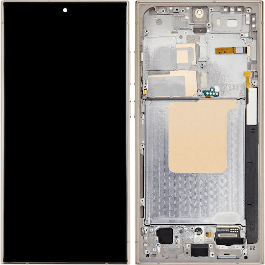 Oled Assembly Frame Samsung Galaxy S24 Ultra Us & International Version Aftermarket Pro 120hz Titanium Yellow