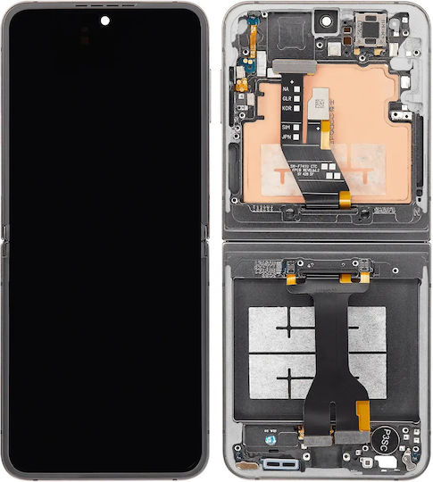 Inner Oled Assembly Frame Samsung Galaxy Z Flip 6 5g Us & International Service Pack Silver Shadow