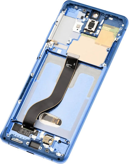 OLED Ersatzbildschirm für Samsung Galaxy S20+ 5G mit Rahmen Plus Aura Blau