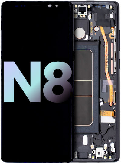 Oled Assembly cu ramă Samsung Galaxy Note 8 Service Pack Negru Midnight