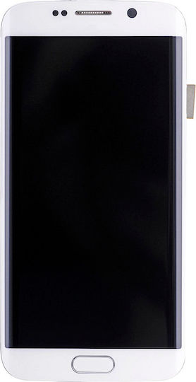 OLED Ersatzbildschirm mit Rahmen Samsung Galaxy S6 Edge CDMA Verizon Sprint Service Pack Weiß Perle