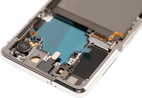 Asamblare OLED cu ramă Samsung Galaxy S21 5g Aftermarket Plus Alb Fantomă