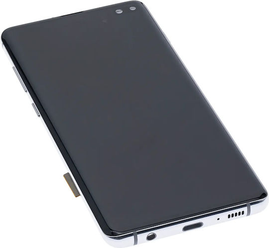 OLED модул с рамка Samsung Galaxy S10 Plus aftermarket Plus Prism бял