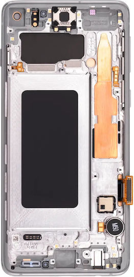 Asamblare OLED cu ramă Samsung Galaxy S10 aftermarket Plus Prism Alb