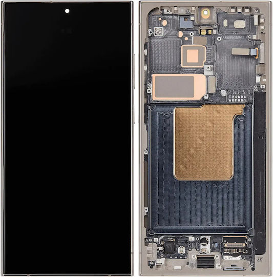 Ansamblu OLED cu ramă Samsung Galaxy S24 Ultra versiunea US și internațională aftermarket Plus 120hz Gri Titan