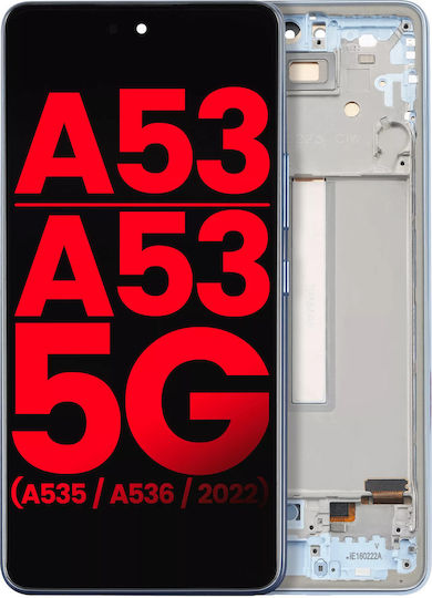 Oled Assembly Frame Samsung Galaxy A53 5g A536 2022 6.36" Aftermarket Plus Blue