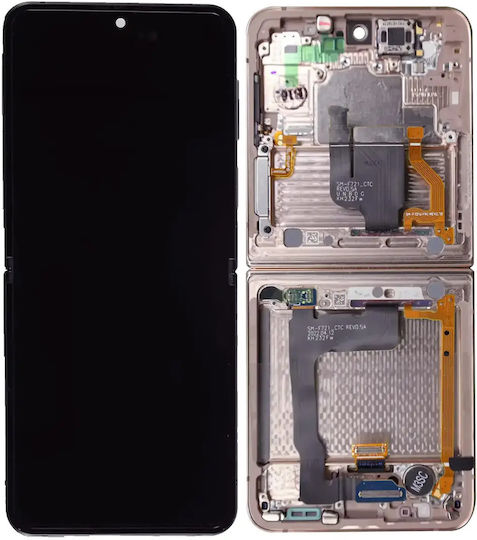 Inner Oled Assembly Frame Samsung Galaxy Z Flip 4 5g Us & International Service Pack Pink Gold