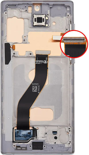 Lcd Assembly Frame Without Fingerprint Sensor Samsung Galaxy Note 10 Us & International Aftermarket Incell Aura Glow Silver