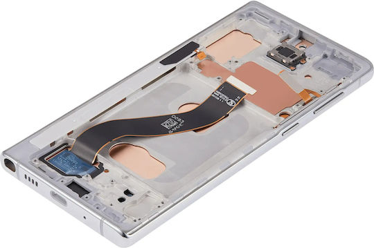 Lcd Assembly Frame Without Fingerprint Sensor Samsung Galaxy Note 10 Us & International Aftermarket Incell Aura Glow Silver