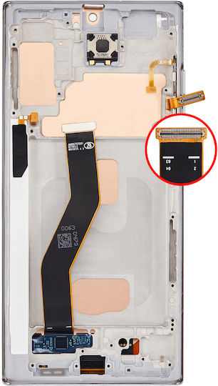 Ersatzbildschirm mit Rahmen Ohne Fingerabdrucksensor Samsung Galaxy Note 10 Plus Aftermarket Plus Incell Aura Glow Silber
