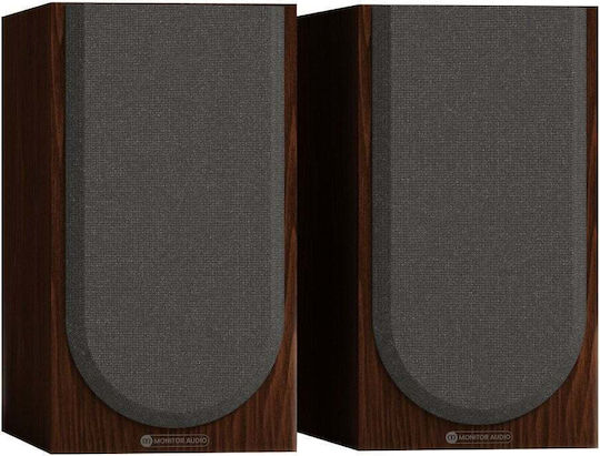 Silver 50 8G Pair of Hi-Fi Bookshelf Speakers 100W 2-Way W18.5xD33.2xH33.5cm Walnut