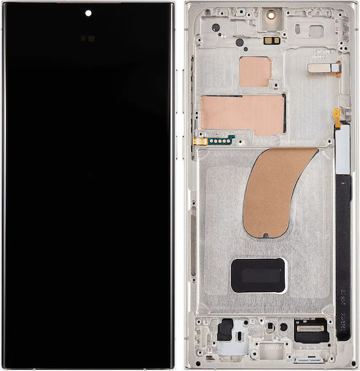 Oled Assembly Frame Samsung Galaxy S23 Ultra Us & International Aftermarket Plus 120hz Cream
