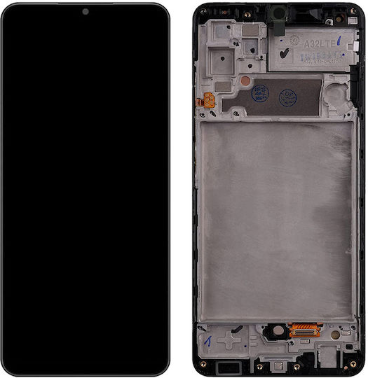 LCD ansamblu cu ramă Samsung Galaxy A32 4G A325 2021 Service Pack Negru Awesome