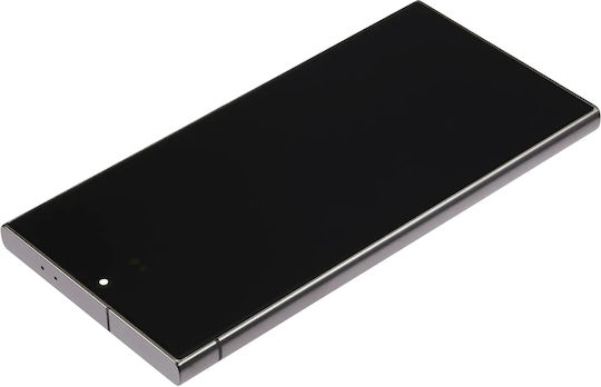 OLED Ersatzbildschirm mit Rahmen Samsung Galaxy S24 Ultra Service Pack Titanium Schwarz