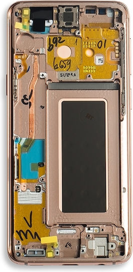 OLED Ersatzbildschirm mit Rahmen Samsung Galaxy S9 Service Pack Sunrise Gold
