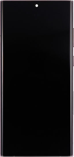 OLED Ersatzbildschirmrahmen Samsung Galaxy S22 Ultra 5G Service Pack Burgunder
