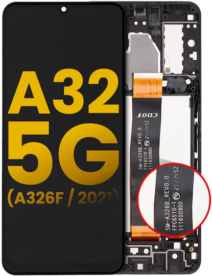 LCD Асембли Рамка Samsung Galaxy A32 5g A326f B M 2021 International Dual Sim Model Service Pack Черен