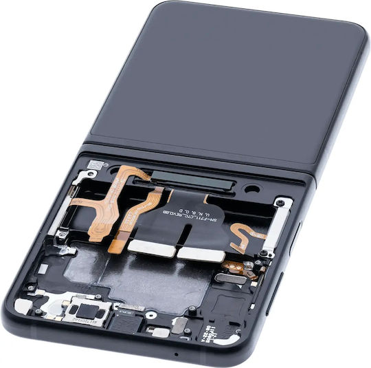 Вътрешен OLED модул с рамка съвместим Samsung Galaxy Z Flip 3 5G US и International Aftermarket Plus Phantom Black