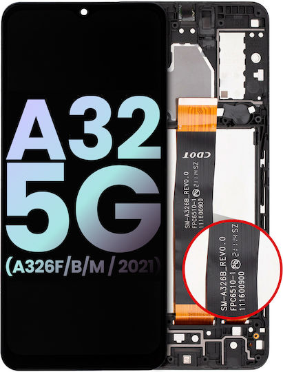LCD Асембли Рамка Samsung Galaxy A32 5g A326f B M 2021 International Dual Sim Model Service Pack Черен
