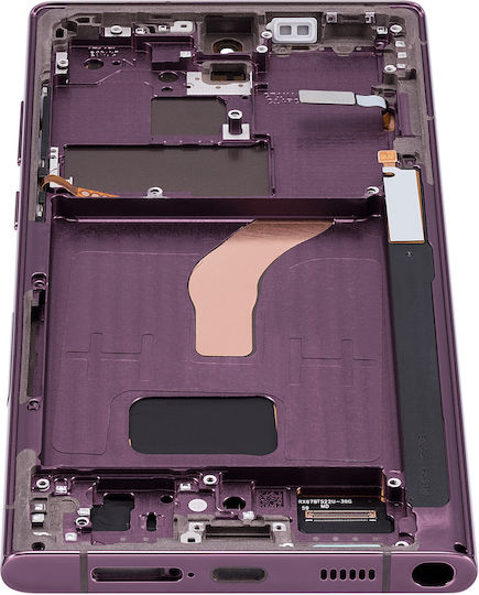OLED Ersatzbildschirmrahmen Samsung Galaxy S22 Ultra 5G Service Pack Burgunder