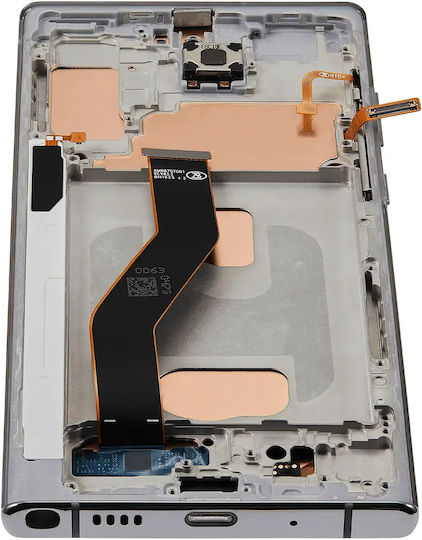 Lcd Assembly Frame Without Fingerprint Sensor Samsung Galaxy Note 10 Plus Aftermarket Plus Incell Aura White